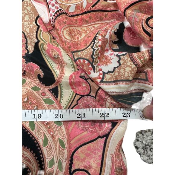 Sergio Modamare Silk Paisley Button Up Top Etno Chic Bohemian, size XL - Picture 4 of 7